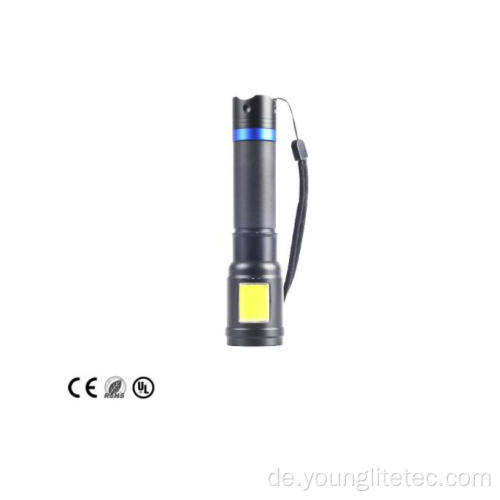 Aluminium-LED-taktische Taschenlampe mit COB-Bodenlicht